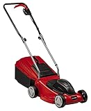 Einhell Cortacésped eléctrico GC-EM 1032 (1000 W, 32 cm de ancho de corte, 30 L, ajuste de la altura de corte en 3 pasos, carril guía plegable, ruedas para salvar el césped), Color Rojo/Negro